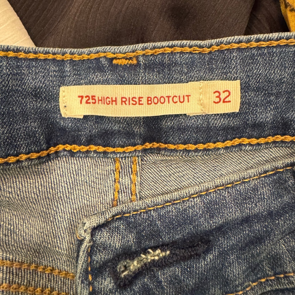 Levi's Blue Denim Jeans with Orange Stitching